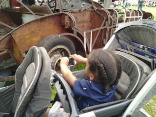 Child snaps a pic of the “Pierce-Arrow” land speed record mystery car.